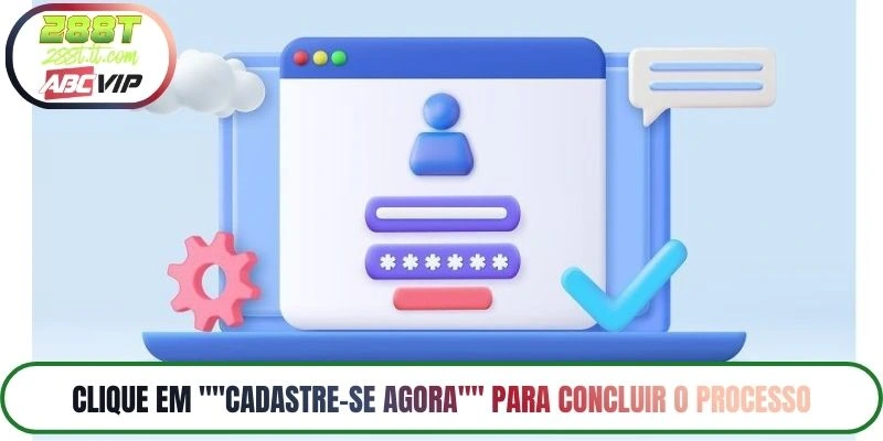 Clique em "Cadastre-se agora" para concluir o processo