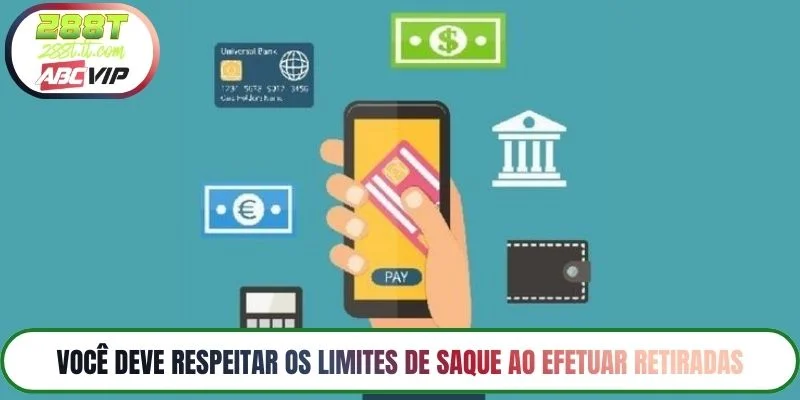 Você deve respeitar os limites de saque ao efetuar retiradas