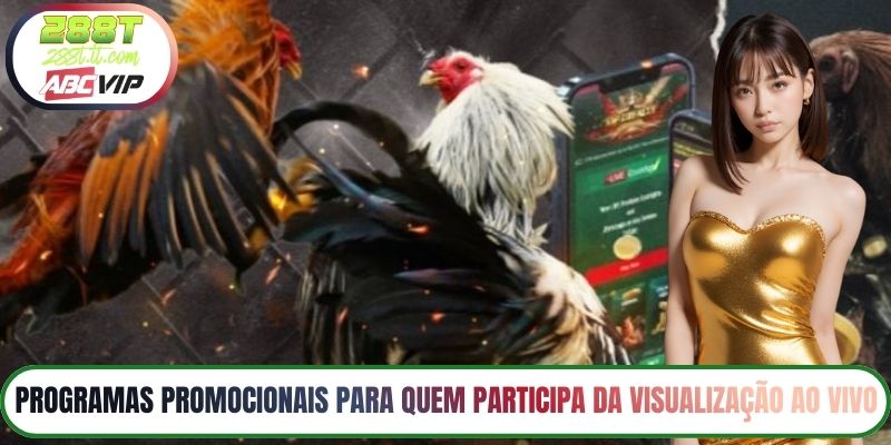 Programas promocionais para quem participa da visualização ao vivo